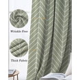 thumbnail image 6 of Sage Green Geometric Blackout Curtains for Bedroom - 84 Inch Long Light Blocking 2 Panels Set, Minimalism Solid Color Striped Lines Thermal Living Room Drapes Grommet Window Curtains 52"x84", 6 of 8
