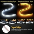 thumbnail image 3 of 30/45/60cm Flexible Strip Lights, Large Multicolor Car LED Auto Signal Light with Remote Control, Turn Signal Running light, Multifunctional Daytime Running Light, Waterproof Strip Auto Headlights, 3 of 7