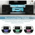 thumbnail image 3 of TV Stand with 2 Illuminated Glass Shelves, High Gloss Entertainment Center for TVs Up to 80", Versatile TV Cabinet with LED Color Changing Lights for Living Room, 3 of 7