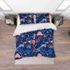 thumbnail image 1 of 3D Cartoon Azul Dinosaurio Hoja Funda de edredón Set Ropa de Cama Set Funda Nórdica, 1 of 3