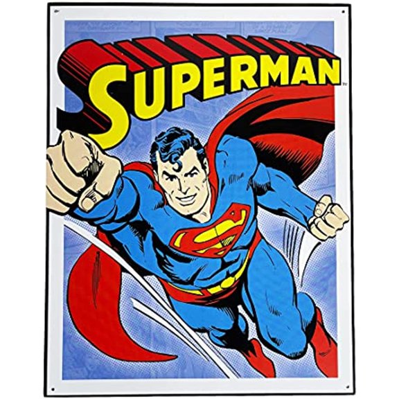 Urbalabs Superman Metal Tin Superhero Fighting Decor Metal Tin Bar Decor Signs Decoration 12 x 16 inch Metal Sign for Bedroom Garden Patio Wall Art 12x 16 Home Decor Made In USA