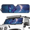 thumbnail image 2 of Psesaysky Purple Butterfly Moon Print Car Windshield Sun Shade Block UV Rays Universal Sun Visor Protector for Car,ORV Accordion Folding Sunshade Keep Vehicle Cool, 2 of 7
