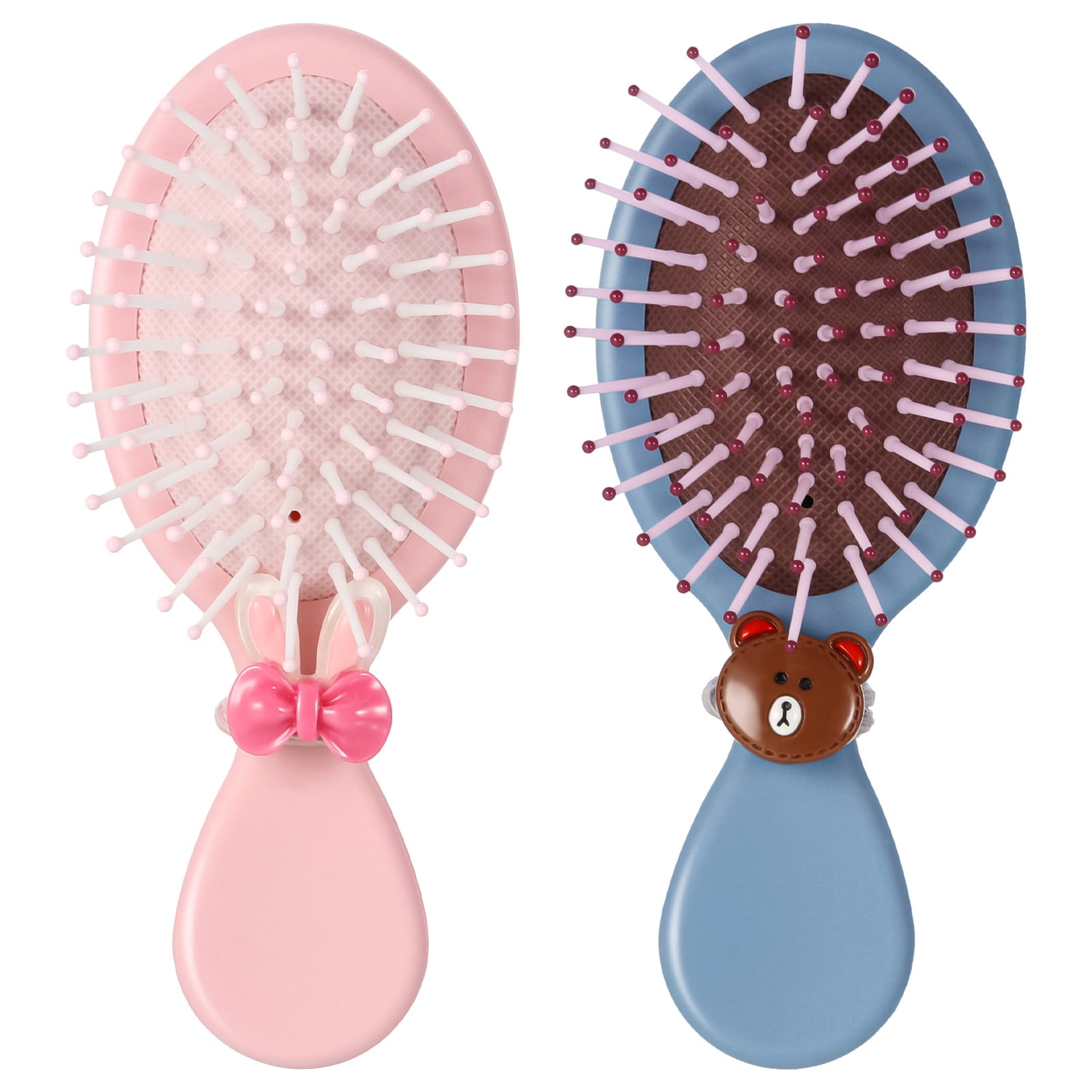 HEQUSIGNS 2Pcs Mini Detangling Hair Brush, Pocket Travel Wet Dry Small
