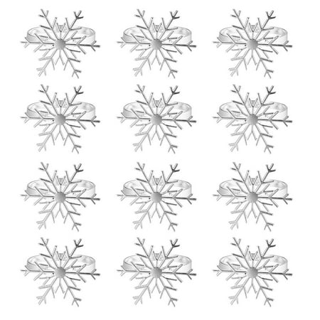 

12pcs Christmas Snowflake Napkin Buckles Napkin Holders Napkin Ring Napkin Decor