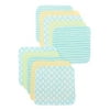 Spasilk Washcloth Wipes Set for Newborn Boys and Girls, Soft Terry Washcloth Set, Pack of 10, Green Diamonds