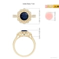 thumbnail image 4 of ANGARA Natural 1.6 Ct Sapphire & Diamond Ring with Latticework in 14K Yellow Gold for Women (Size-7mm) | September Birthstone, Anniversary, Jewelry Gift for Women | Natural Sapphire Ring, 4 of 8