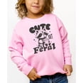 thumbnail image 4 of Cute But Feral Raccoon Funny Sweatshirt for Youth and Toddler Boys and Girls Pink Sweatshirt 4T, 4 of 5