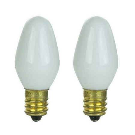 - 2PK - SUNLITE 7w C7 CD2 120v Candelabra Base White Bulb