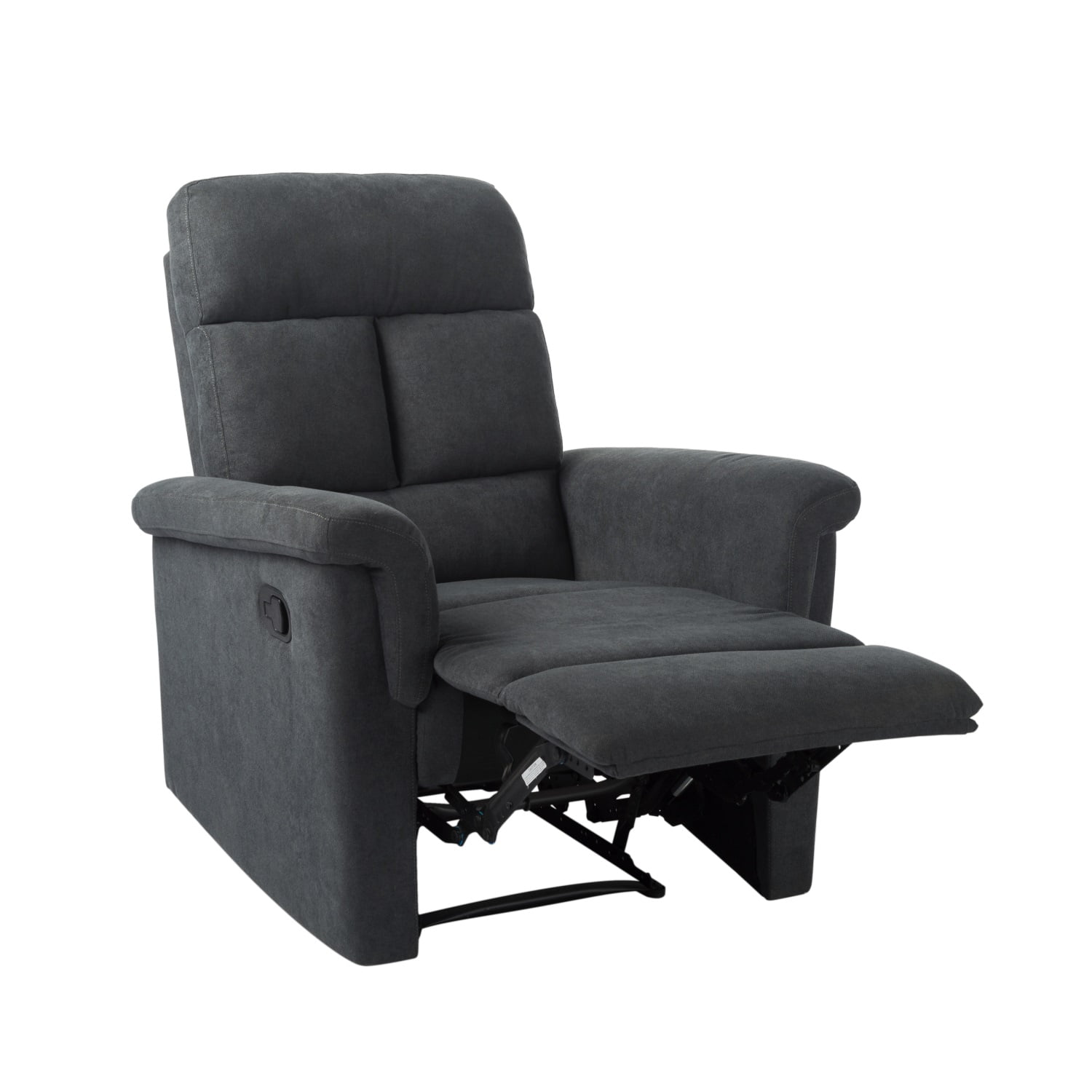 Kadyn Modern Manual Recliner Sofa, 1-seater Relining Sofa for Living Room, Polyester Upholstered Sofa, Grey