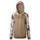thumbnail image 4 of Sudadera con capucha para mujer, estampado floral, manga larga, bolsillo, suéter con capucha, top, caqui, l Inevent AP000831-03, 4 of 7