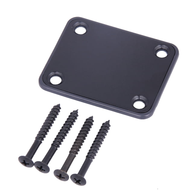 Miangastore Electric Guitar Neck Plate with Screws for Guitar Precision Replacement (Chrome Color)