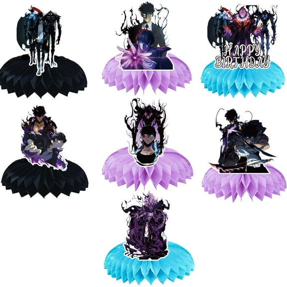 Solo Leveling Honeycomb Centerpieces Table Toppers Decorations for Birthday Party Decor Supplies