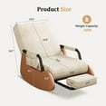 thumbnail image 2 of XUEGW Upholstered Glider Rocking Chair for Nursery, Soft Corduroy Accent Chair with Side Pocket & Adjustable High Backrest, Rocker with Footrest for Living Room Bedroom, Beige, 2 of 6