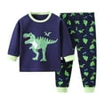 thumbnail image 2 of Dakiuu 6M-11Y Boys Girls Pajamas Girls' Pink Long Sleeve Shirt Pants 2 Pcs Pj Set Baby Toddler Boys' Cute Dinosaur Nightwear Sleepwear Clothes for Kids Navy 2-3 Years (100), 2 of 8