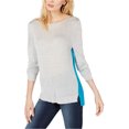 thumbnail image 1 of I.N.C Womens Colorblocked Pullover Sweater, Grey, Medium, 1 of 1