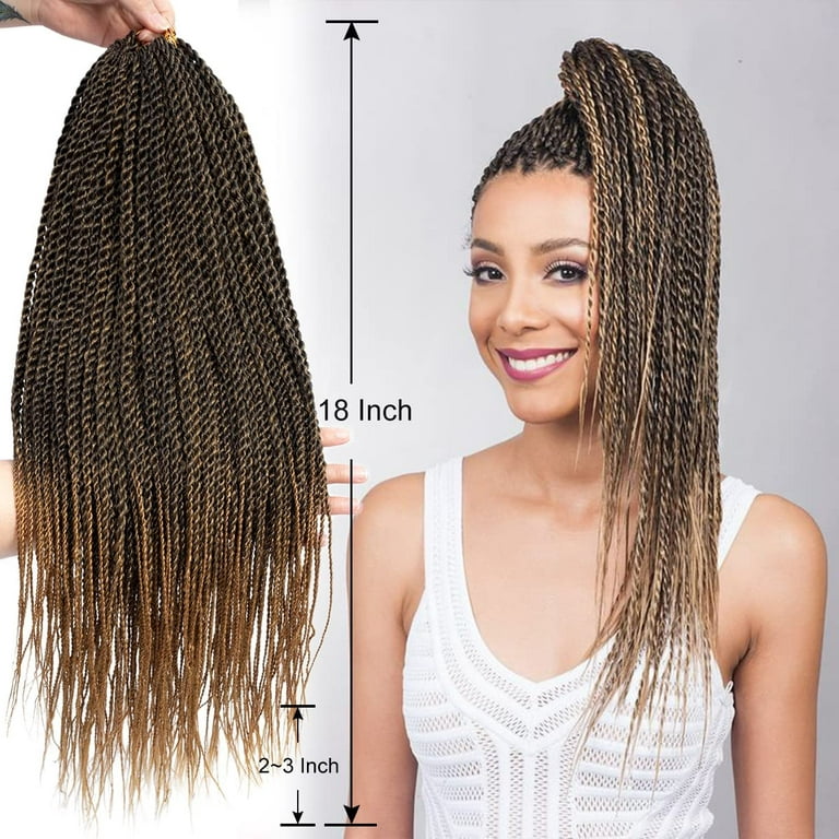 18'' Senegalese Twist Crochet Hair Braid Curly End Synthetic Hair  Extensions