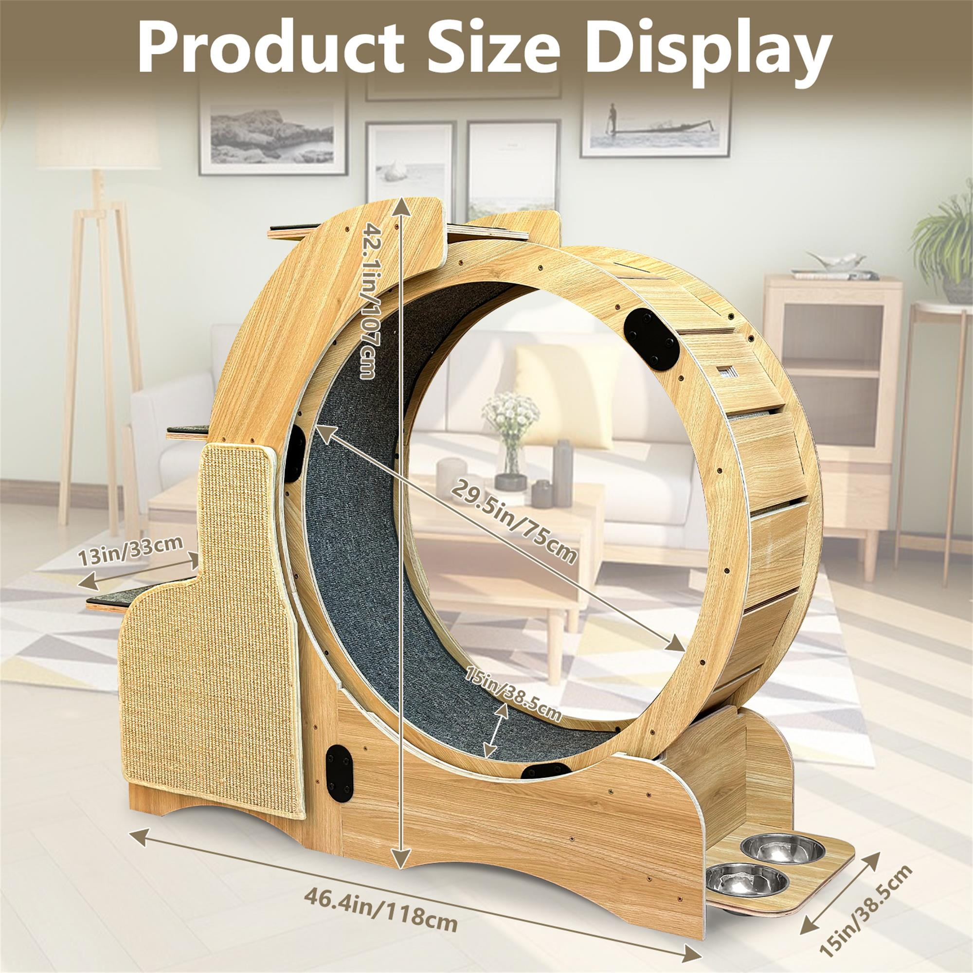 Kadyn 46" Cat Exercise Wheel for Indoor Cats, Large Cat Running Wheels, Easy Assembled Cat Treadmill Wheel, Ultra-Quiet Running for Cat's Healthy, Beige Kadyn 46" Cat Exercise Wheel for Indoor Cats, Large Cat Running Wheels, Easy Assembled Cat Treadmill Wheel, Ultra-Quiet Running for Cat's Healthy, Beige