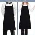 thumbnail image 4 of Professional Adjustable Black 100% Cotton Apron with 2 Pockets Cooking Kitchen Chef Women Men Apron for Home Kitchen, Restaurant, Cafe, Baking Gardeni, 4 of 5