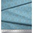 thumbnail image 3 of Soimoi Blue Rayon Fabric Filigree Damask Print Fabric by the Yard 42 Inch Wide, 3 of 3