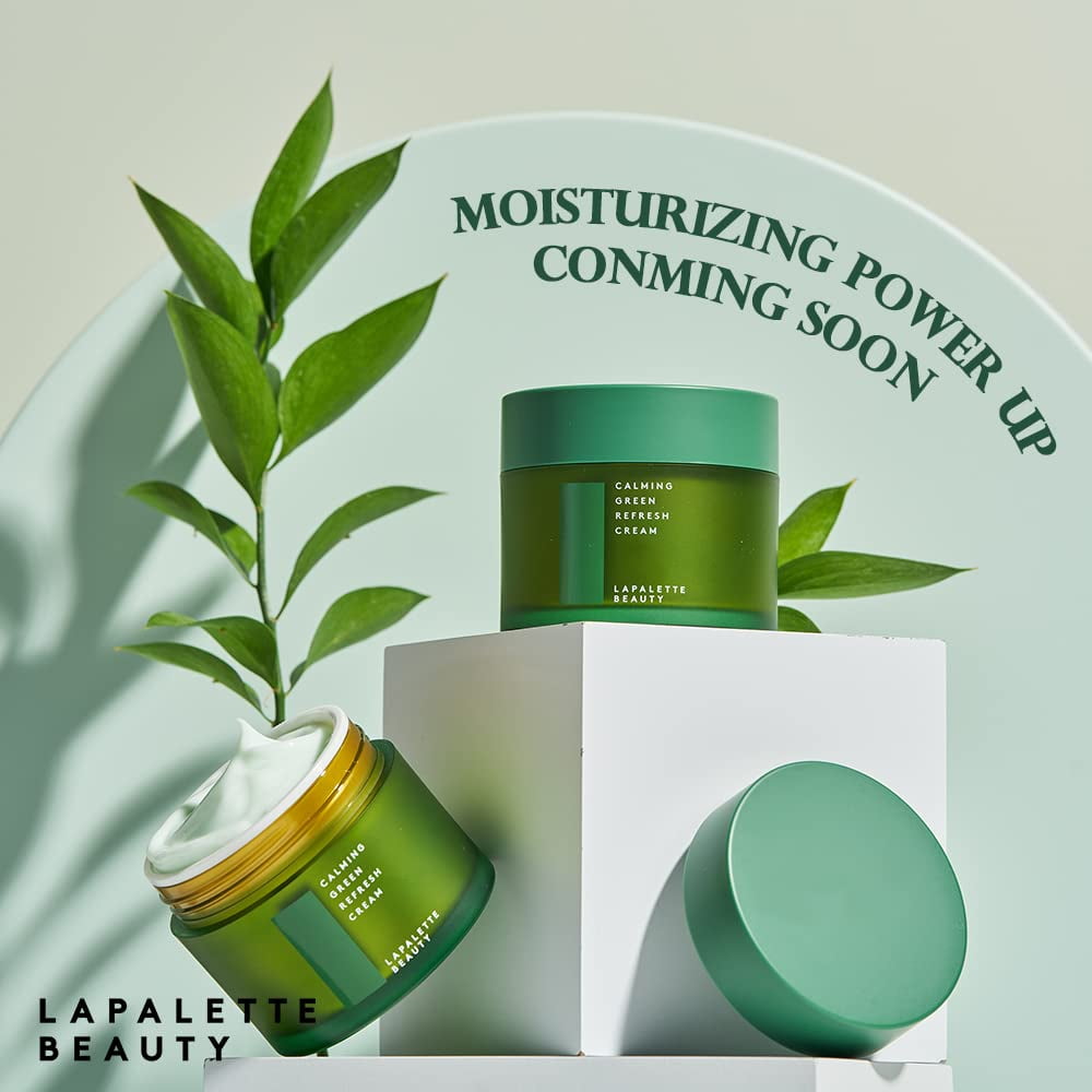 LAPALETTE BEAUTY Calming Green Refresh Cream 2.02 fl oz. (60ml) Jar type, Hydrating for trouble and sensitive skin Vegan, Hydrating, Soothing, Cruelty-Free, Paraben-Free, Korean Skin Care