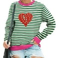 thumbnail image 4 of Xuyuer Christmas Sequins Sweatshirts Women Jolly Patch Crewneck Loose T-Shirt Xmas Long Sleeve Pullover Top, 4 of 6