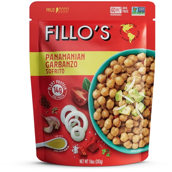 FILLO'S Panamanian Garbanzo Beans Mild Spice - Single Pouch, 10 oz