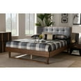 thumbnail image 7 of Baxton Studio Natalia Mid-Century Modern Dark Grey Fabric Upholstered and Ash Walnut Finished Wood Full Size Platform, 7 of 7