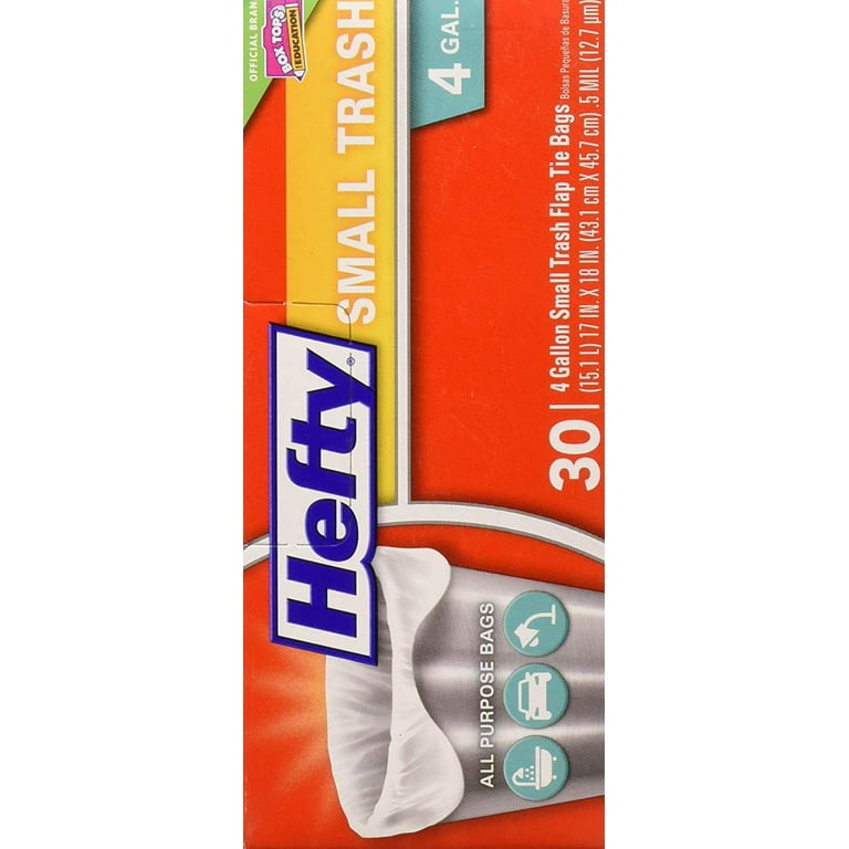 Hefty Flap Tie Small Trash Bags - 30 Pack - White, 4 gal - Fry's Food Stores