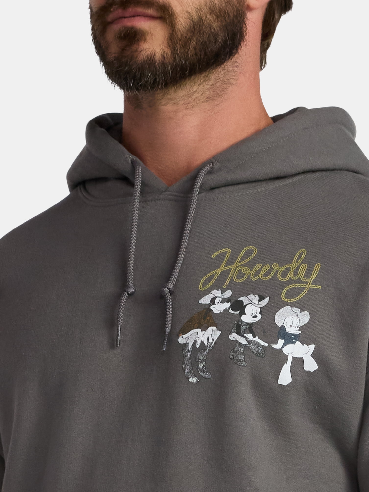 Disney Mickey Mouse Men's and Big Men's Wild Crew Graphic Fleece Hoodie, Sizes S-3XL