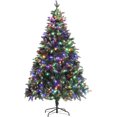 thumbnail image 1 of HOMCOM 6ft Artificial Prelit Christmas Tree with Dual Colour LED Light and 1078 Tips, Metal Stand, Hinged Xmas Tree for Home Office Holiday, Green, 1 of 8