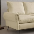 thumbnail image 4 of 81" L-Shaped Sofa with Reversible Chaise Lounge, Modern 3 Seater Technical Leather Sleeper Sofa, Sectional Sofa for Living Room, Apartment And Office, Easy Assembly, Beige, 4 of 9