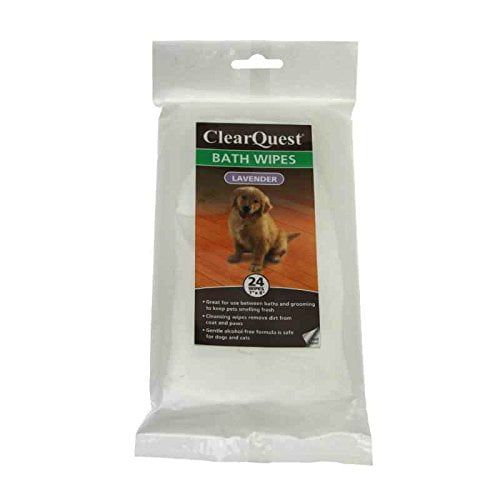 ClearQuest Bath Wipes for Dogs & Cats - Keep Your Pet Smelling Fresh Between Grooming Baths(2 Packages Lavender)