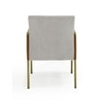 thumbnail image 6 of Modrest Pettit Upholstered Modern Fabric Arm Dining Chair in Light Gray/Camel, 6 of 6