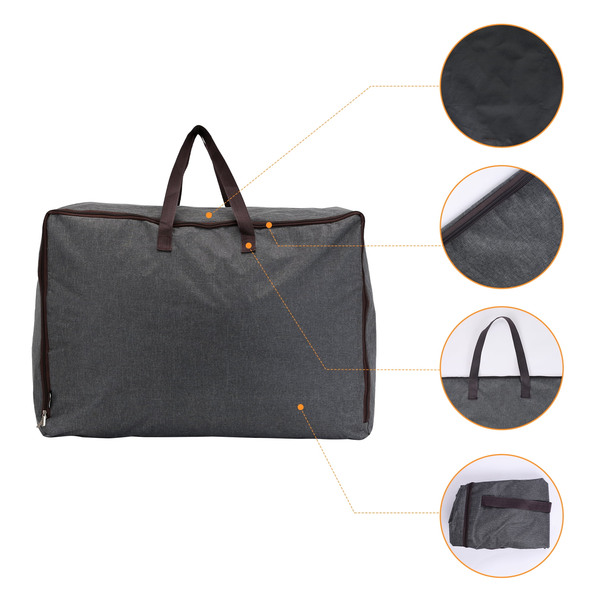 Unique Bargains 1 Pack Clothes Storage Bags Moving Bags Dark Gray 28*20*12in