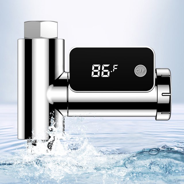 Probador de temperatura de ducha LED Digital 5-85 ℃ Rotación de 360 ° para baño Cocina Hugtrwg Para estrenar