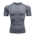 thumbnail image 1 of Camisas de compresión de manga corta Cool Dry para hombre, camisetas deportivas, camisetas de entrenamiento atlético, gris M YUNYI BRAND  Deportes, 1 of 8