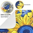 thumbnail image 2 of Dish Drying Mat Kitchen Counter Blue Yellow Sunflowers Dishes Drainer Pad Absorbent Microfiber Reversible 18"x24", 2 of 7