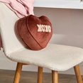 thumbnail image 2 of Bouclair Brown XOXO Decorative Heart Cushion, 2 of 5