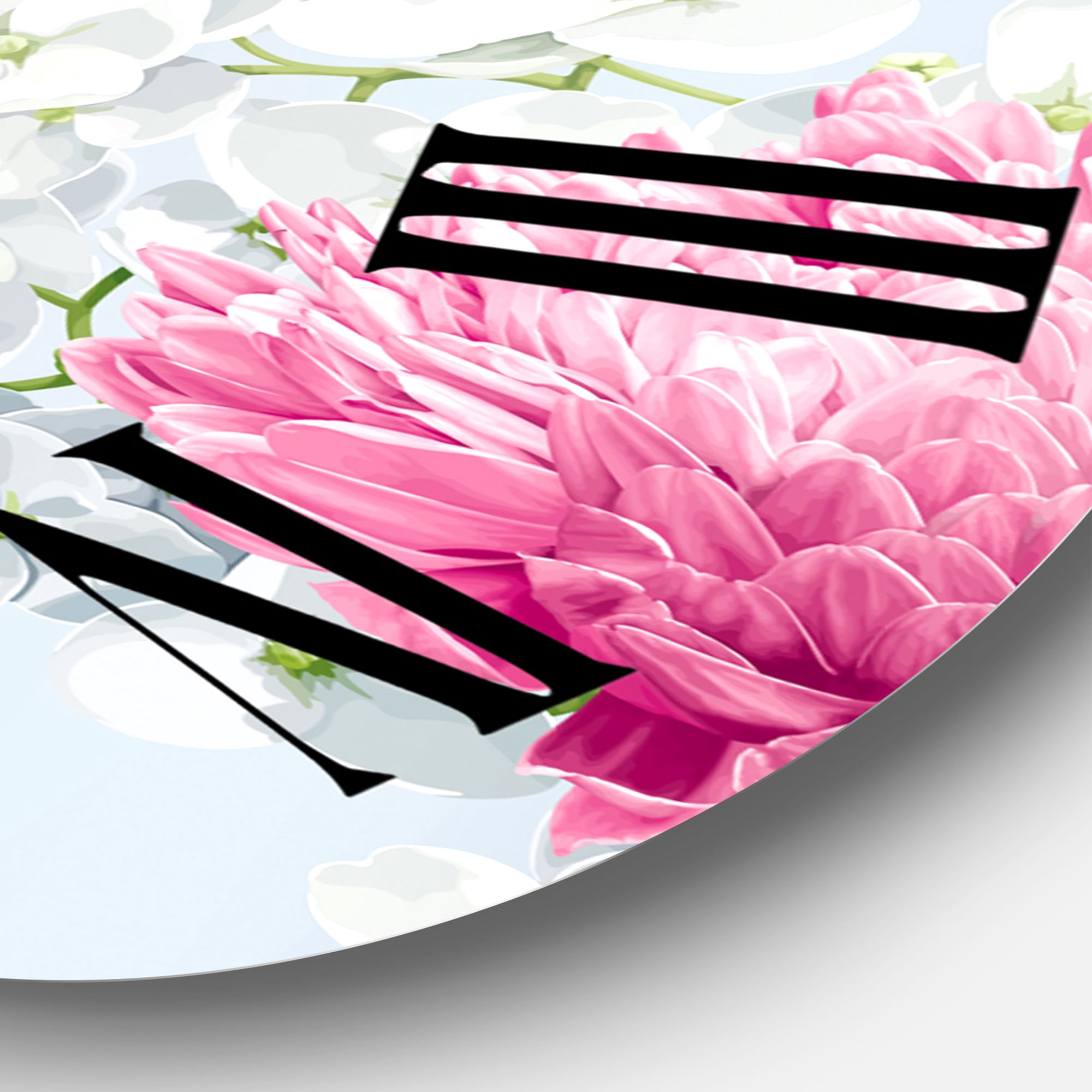 Designart 'Chrysanthemums And Apple Blossom' Traditional Wall Clock