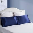 thumbnail image 5 of Luxtrada Set of 2 Solid Color Pillowcases Pillow Cover for Home Bedroom Hotel Travel (Queen Size,Navy blue), 5 of 11