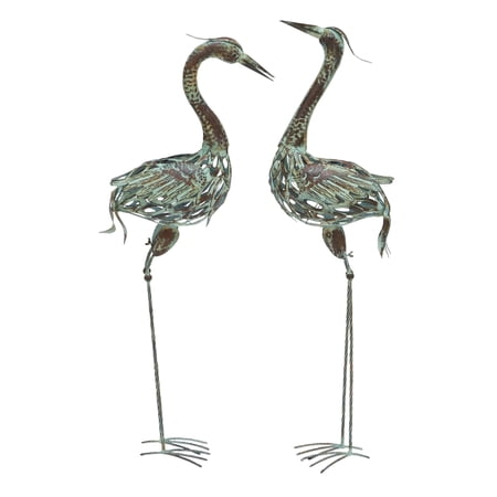 DecMode 40" Indoor Outdoor Crane Garden Sculpture (2 Pack)