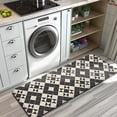 thumbnail image 3 of Black Beige Checkerboard Checkered Pattern Kitchen Rug Mat,Kitchen Runner Rugs Non Skid Washable,Decorative Kitchen Floor Mats for Kitchen,Sink,Laundry,17"x47.2", 3 of 7