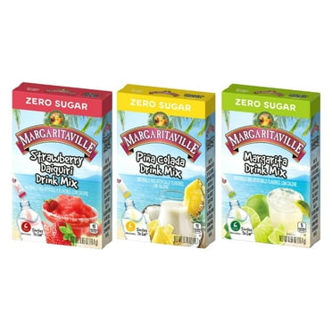 Margaritaville Singles to Go Drink Mix Variety 3 Pack Strawberry Daiquiri Pina Colada Margarita