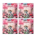 thumbnail image 2 of Hello Valentine’s Day Alaskan Malamute Flower Crown Romantic Pink Floral Set of 4 Stone Coasters Alaska Mal Dog Lovers Gifts 4x4in Absorbent Soapstone Coaster - 00031, 2 of 5