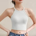thumbnail image 2 of Timegard Summer Top for Women Cropped Slim Sleeveless Top with Built in Bras Solid Color Comfy Camis, 2 of 6