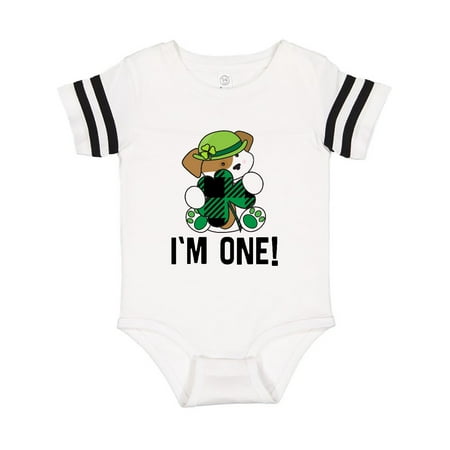 

Inktastic First Birthday Irish Buffalo Plaid Gift Baby Boy or Baby Girl Bodysuit