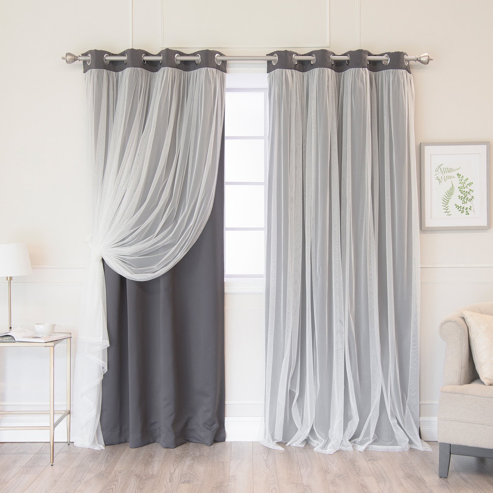 Best Home Fashion Marry Me Blackout Grommet Curtain Panel Pair with
