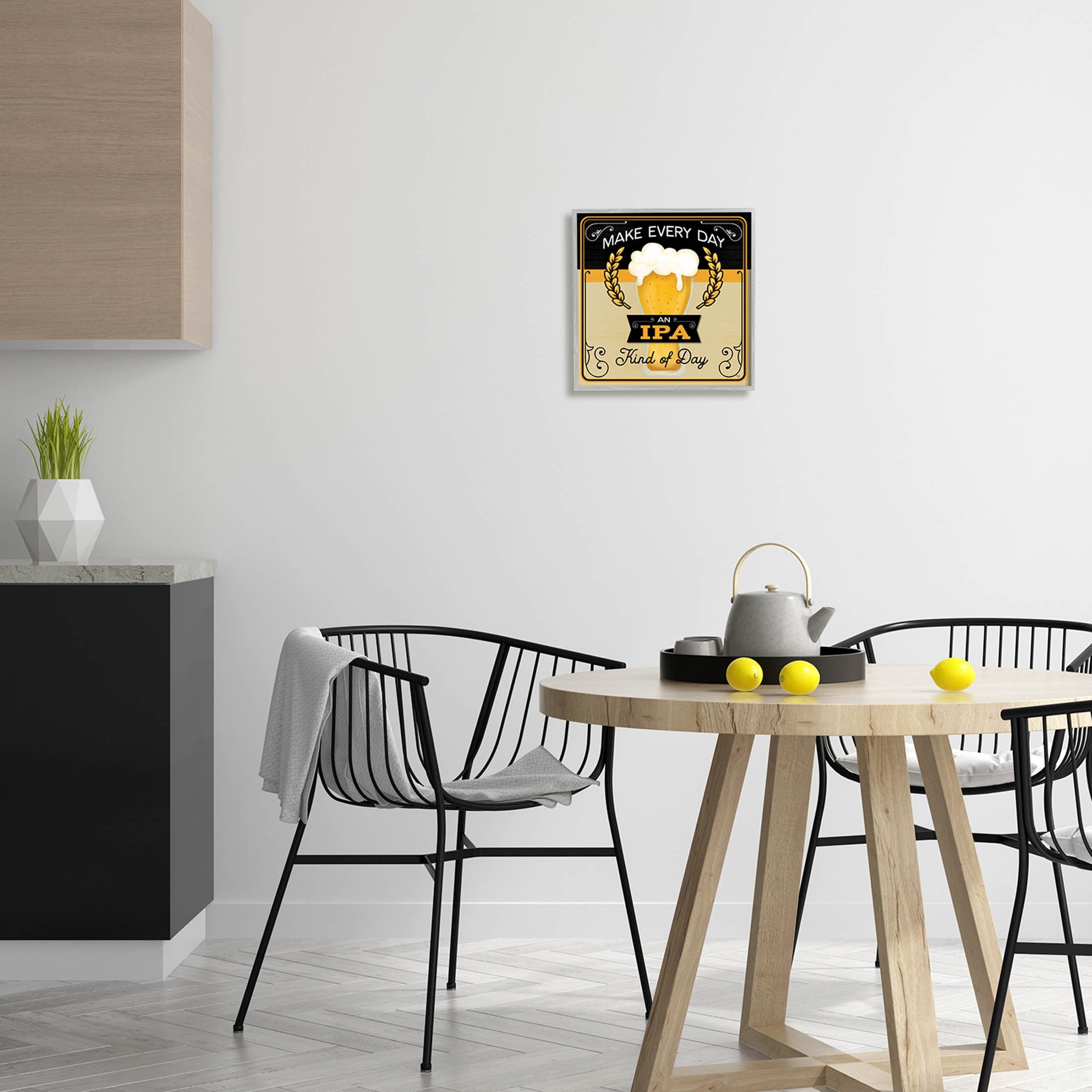 IPA Kind Of Day Beer Sign Food & Beverage Graphic Art Gray Framed Art Print Wall Art