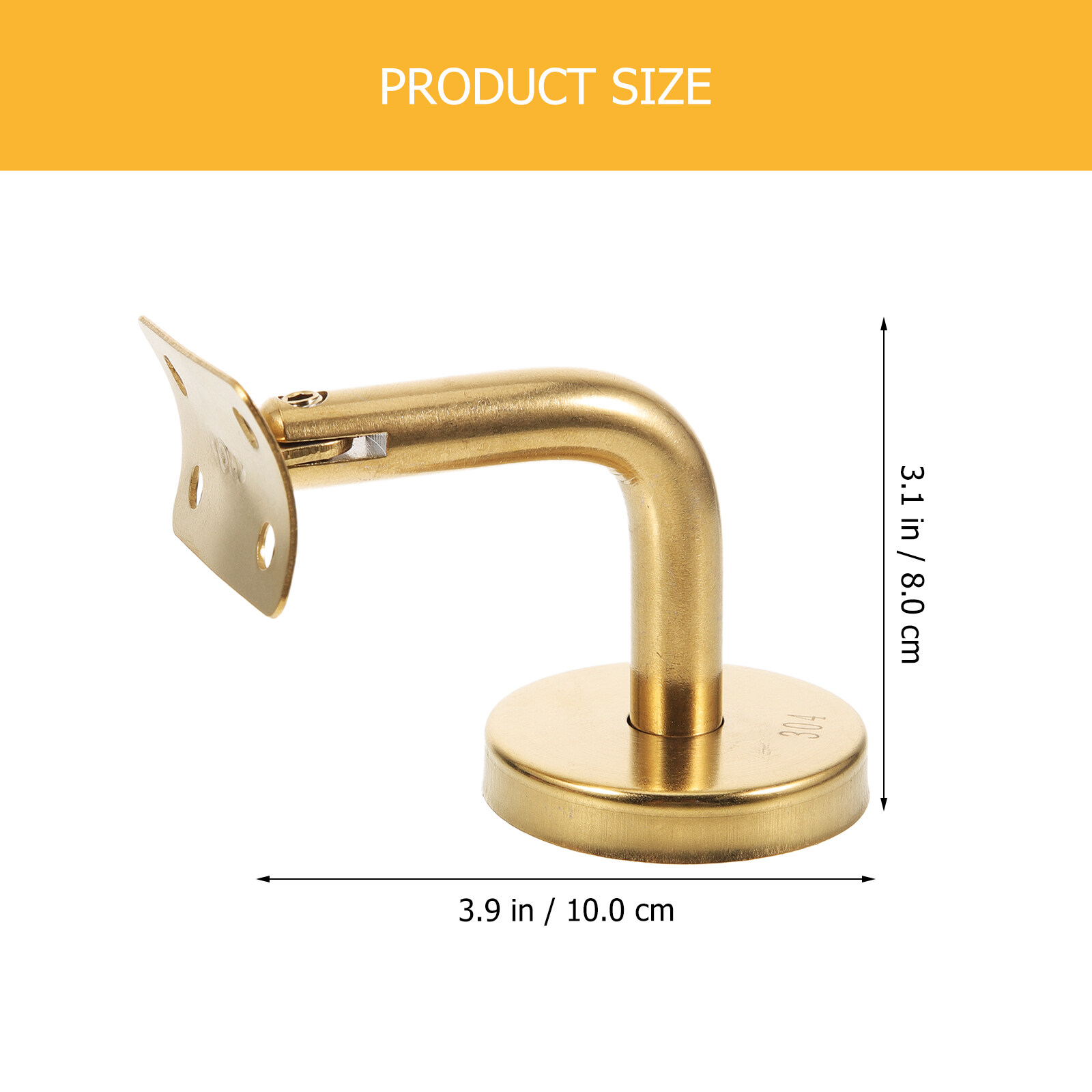 2pcs Handrail Bracket Stainless Steel Stair Rail Bracket Curved Sheet