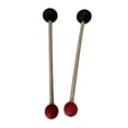 thumbnail image 2 of Garende 2 Pcs Baguettes de Percussion à Double Tête pour Maillet, Baguettes à Manche en Bois, Légères, Rondes Noires et Rouges, 2 of 8